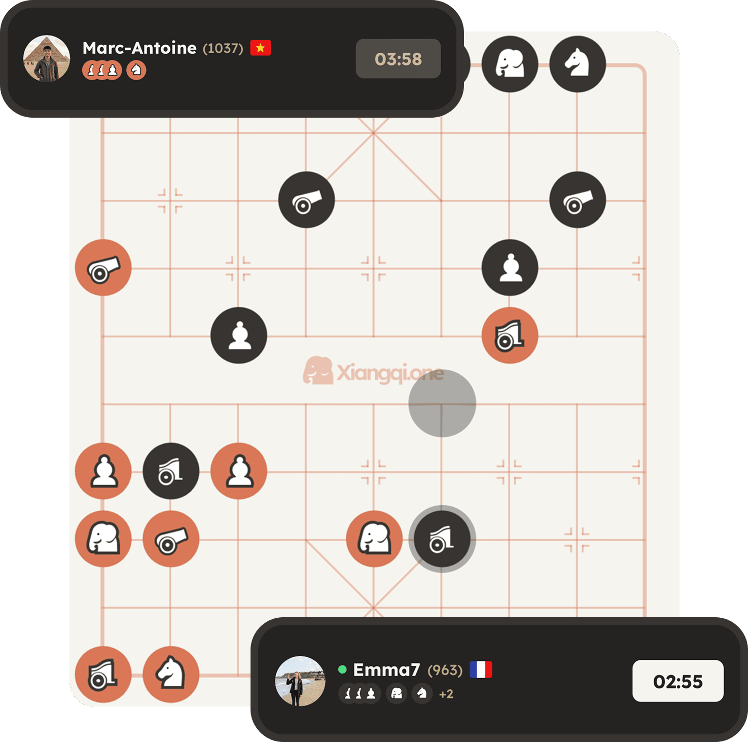 Aperçu du plateau Xiangqi